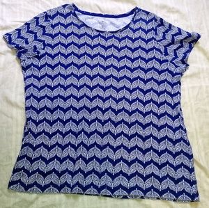 St John's Bay Shirt Size XL Chevron Leaves Print